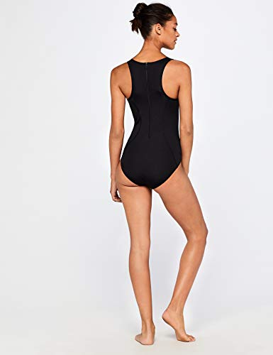 Marca Amazon - AURIQUE Traje de baño de una Pieza Mujer, Negro (Black), M
