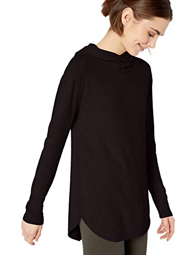 Marca Amazon - Daily Ritual - Jersey cómodo de punto con capucha para mujer, Negro, US M (EU M - L)