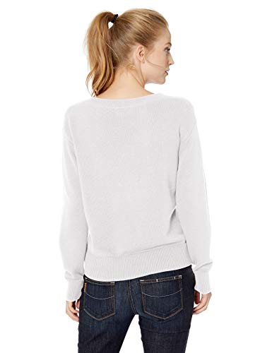 Marca Amazon - Daily Ritual - Jersey de cuello de pico 100 % algodón para mujer, Blanco (White White), US XXL (EU 3XL - 4XL)