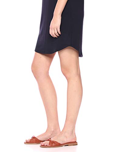 Marca Amazon – Daily Ritual: vestido de algodón terry súper suave con cuello de barco y manga dolman para mujer, Marino, US S (EU S - M)