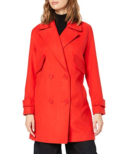 Marca Amazon - find. Abrigo Cruzado Mujer, Rojo (Red), 36, Label: XS