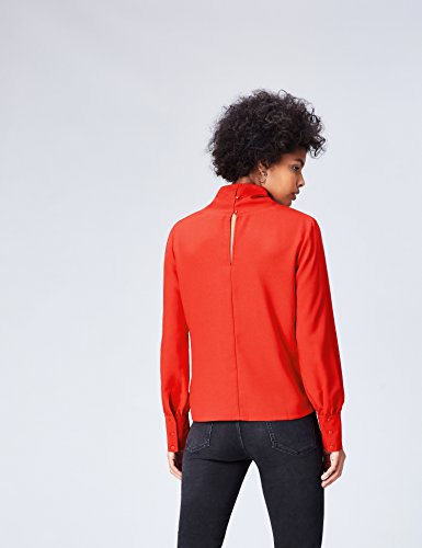 Marca Amazon - find. AN5478, Blusa de Cuello Alto Para Mujer, Rojo (Scarlet Red), 38, Label: S