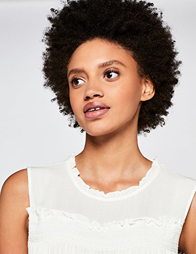 Marca Amazon - find. Blusa Fruncida sin Mangas Mujer, Marfil (Ivory), 40, Label: M