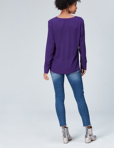 Marca Amazon - find. Blusa Mujer, Morado (Violet Indigo 19-3750), 36, Label: XS