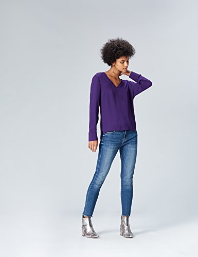 Marca Amazon - find. Blusa Mujer, Morado (Violet Indigo 19-3750), 36, Label: XS