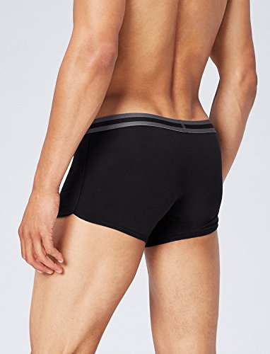 Marca Amazon - find. Calzoncillo Corto Bajo de Algodón Hombre, Pack de 5, Negro (Black X5), XXL, Label: XXL