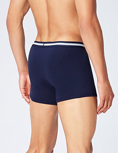 Marca Amazon - find. Calzoncillo Corto de Algodón Hombre, Pack de 5, Multicolor (Navy X2, Wash Blue X2, Royal X1), XL, Label: XL