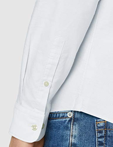 Marca Amazon - find. Camisa Oxford de Manga Larga Hombre, Verde (Aqua), M, Label: M