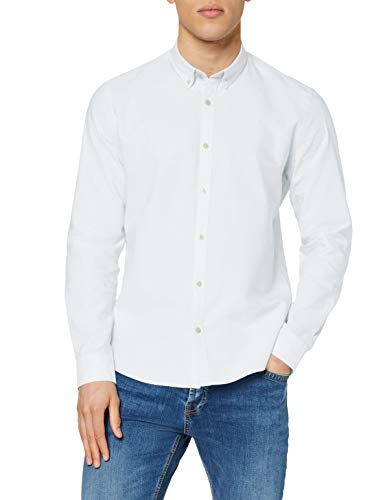 Marca Amazon - find. Camisa Oxford de Manga Larga Hombre, Verde (Aqua), M, Label: M