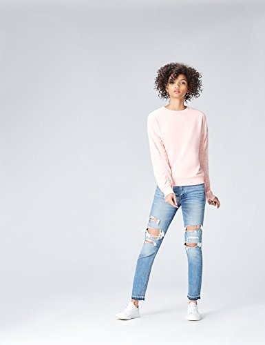 Marca Amazon - find. Chaqueta Asimétrica con Cremalleras para Mujer, Rosa (Soft Peach), 38, Label: S