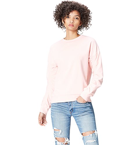 Marca Amazon - find. Chaqueta Asimétrica con Cremalleras para Mujer, Rosa (Soft Peach), 38, Label: S