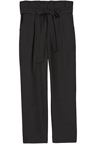Marca Amazon - find. Check Paperbag Waist, Pantalón de Cuadros con Cintura de Fuelle Mujer, Negro, 48, Label: 3XL