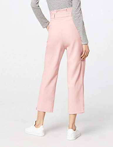 Marca Amazon - find. Check Paperbag Waist, Pantalón de Cuadros con Cintura de Fuelle Mujer, Rosa (Blush), 44, Label: XL
