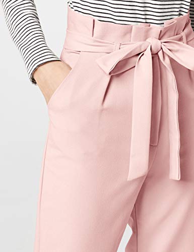 Marca Amazon - find. Check Paperbag Waist, Pantalón de Cuadros con Cintura de Fuelle Mujer, Rosa (Blush), 44, Label: XL