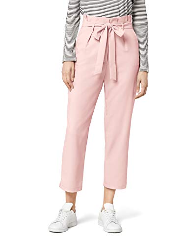 Marca Amazon - find. Check Paperbag Waist, Pantalón de Cuadros con Cintura de Fuelle Mujer, Rosa (Blush), 44, Label: XL