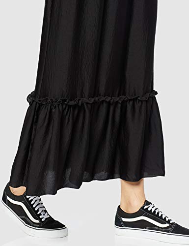 Marca Amazon - find. Falda con Volante Larga Mujer, Negro (Black), 36, Label: XS