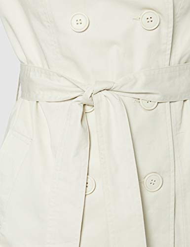 Marca Amazon - find. Gabardina Corta Estilo Trench para Mujer, Beige (Ecru), 40, Label: M
