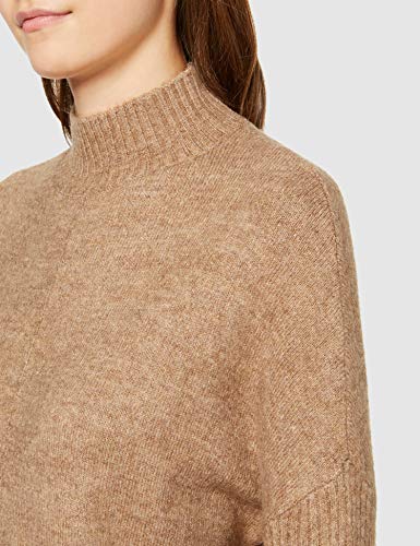 Marca Amazon - find. Jersey Ancho con Cuello Alto Mujer, beige (Oatmeal), 48, Label: 3XL
