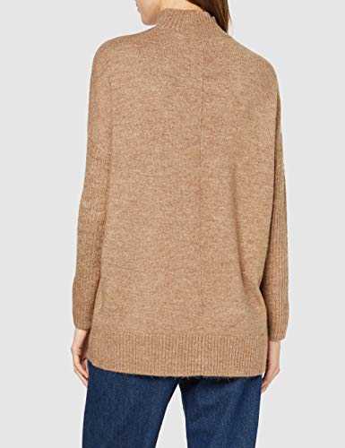 Marca Amazon - find. Jersey Ancho con Cuello Alto Mujer, beige (Oatmeal), 48, Label: 3XL