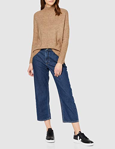 Marca Amazon - find. Jersey Ancho con Cuello Alto Mujer, beige (Oatmeal), 48, Label: 3XL