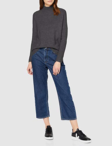 Marca Amazon - find. Jersey Ancho con Cuello Alto Mujer, Multicolor (Carbón)., 42, Label: L