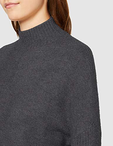 Marca Amazon - find. Jersey Ancho con Cuello Alto Mujer, Multicolor (Carbón)., 42, Label: L