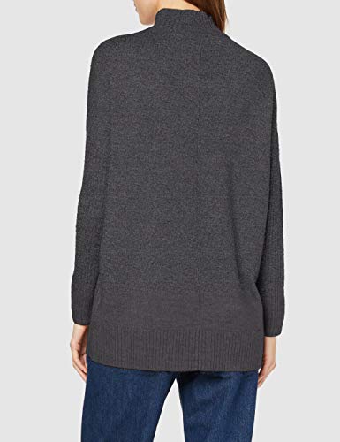 Marca Amazon - find. Jersey Ancho con Cuello Alto Mujer, Multicolor (Carbón)., 42, Label: L