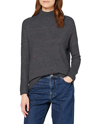 Marca Amazon - find. Jersey Ancho con Cuello Alto Mujer, Multicolor (Carbón)., 42, Label: L