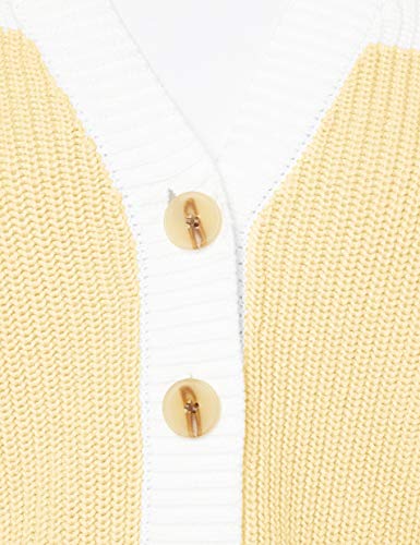 Marca Amazon - find. Jersey Ancho con Cuello Redondo de Algodón Mujer, amarillo (Lemon), 46, Label: XXL