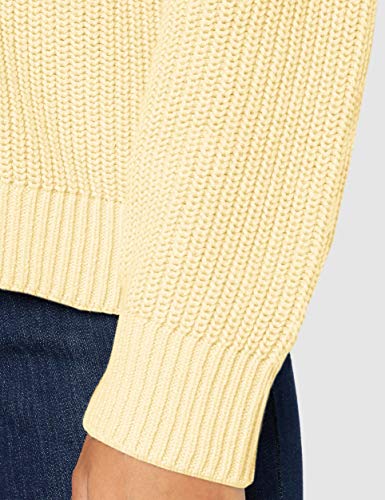 Marca Amazon - find. Jersey Ancho con Cuello Redondo de Algodón Mujer, amarillo (Lemon), 46, Label: XXL