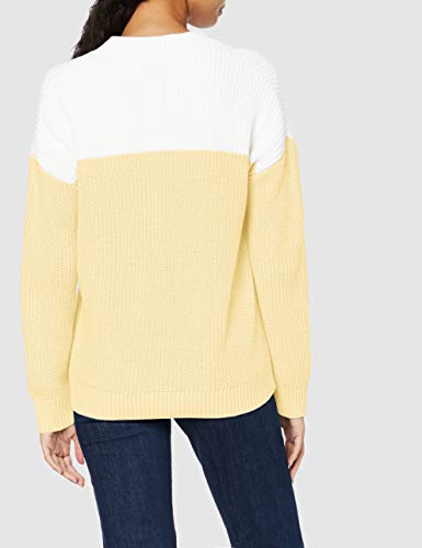 Marca Amazon - find. Jersey Ancho con Cuello Redondo de Algodón Mujer, amarillo (Lemon), 46, Label: XXL