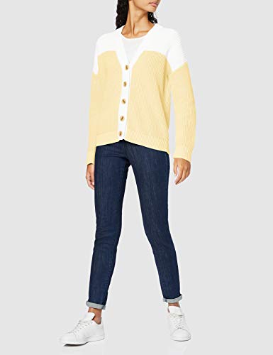 Marca Amazon - find. Jersey Ancho con Cuello Redondo de Algodón Mujer, amarillo (Lemon), 46, Label: XXL