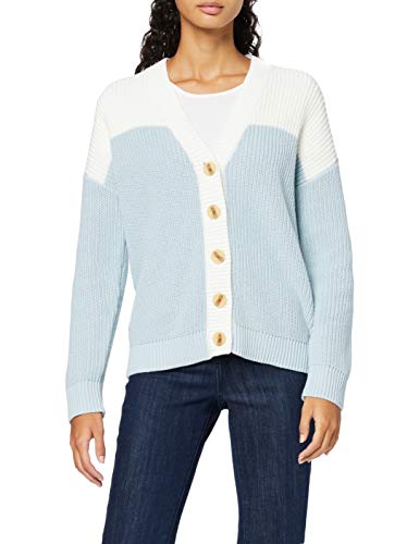 Marca Amazon - find. Jersey Ancho con Cuello Redondo de Algodón Mujer, Azul (Blue), 42, Label: L