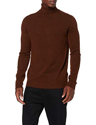 Marca Amazon - find. Jersey con Cuello Cisne Hombre, Marrón (Rust), XS, Label: XS