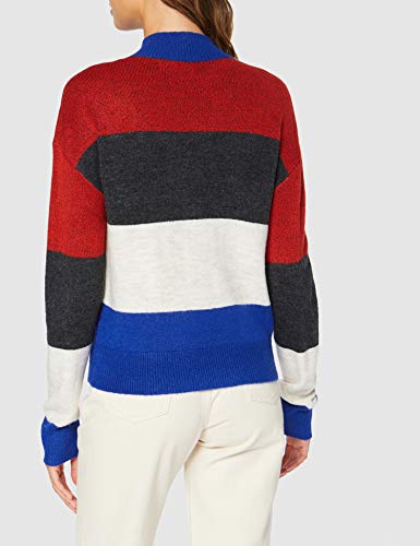 Marca Amazon - find. Jersey con Cuello Redondo Mujer, Azul (Blue Mix), 36, Label: XS