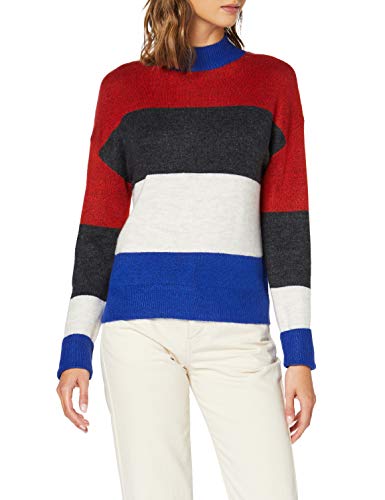 Marca Amazon - find. Jersey con Cuello Redondo Mujer, Azul (Blue Mix), 36, Label: XS