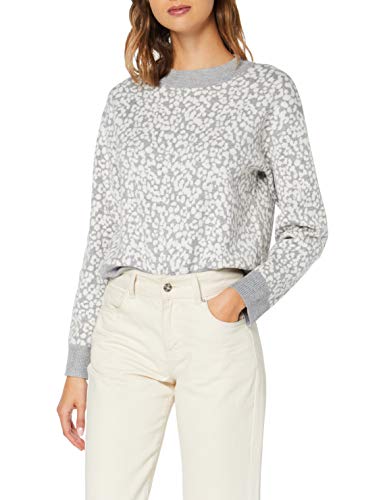 Marca Amazon - find. Jersey con Cuello Redondo Mujer, Gris (Grey Mix), 40, Label: M