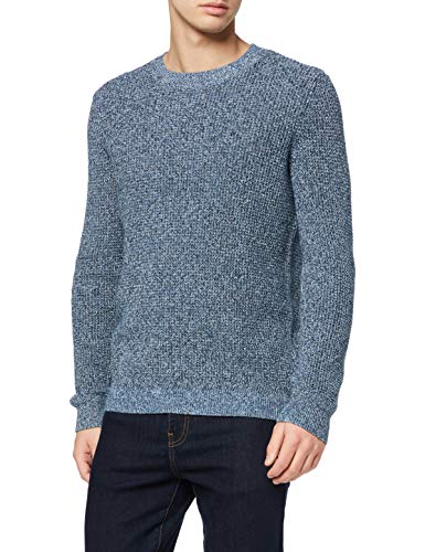 Marca Amazon - find. Jersey de Algodón Hombre, Azul (Blue Twist)., L, Label: L