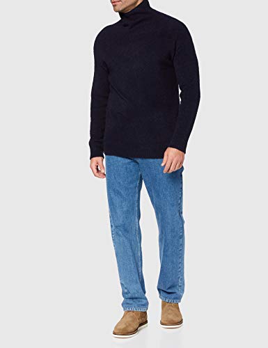 Marca Amazon - find. Jersey de Cuello Alto Hombre, Azul (Navy), L, Label: L