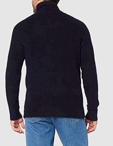 Marca Amazon - find. Jersey de Cuello Alto Hombre, Azul (Navy), L, Label: L
