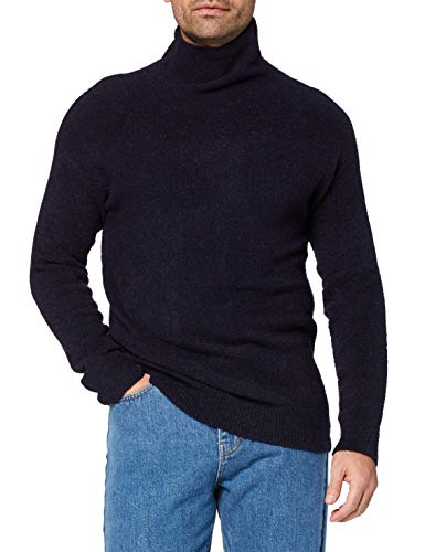 Marca Amazon - find. Jersey de Cuello Alto Hombre, Azul (Navy), L, Label: L