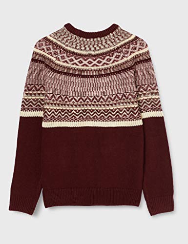 Marca Amazon - find. Jersey de Grecas Hombre, Rojo (Mulberry), M, Label: M