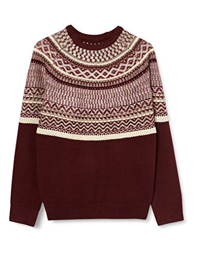 Marca Amazon - find. Jersey de Grecas Hombre, Rojo (Mulberry), M, Label: M