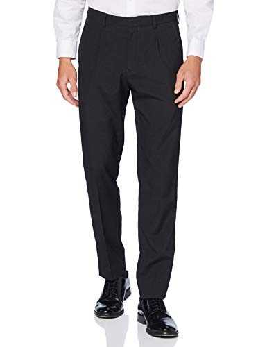 Marca Amazon - find. Pantalón Ajustado de Traje Hombre, gris (Charcoal), 34W / 33L, Label: 34W / 33L