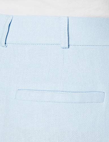 Marca Amazon - find. Pantalón Ancho de Lino Mujer, Azul (Sky Blue), 38, Label: S