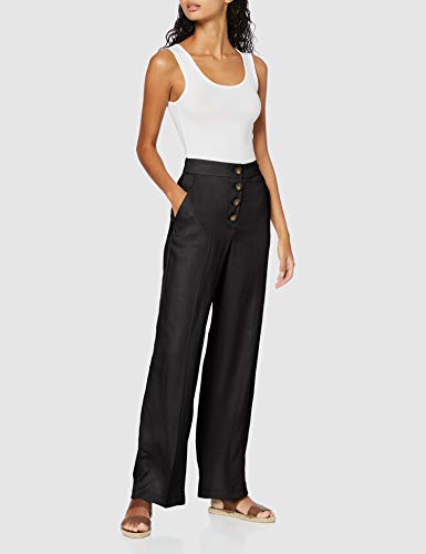 Marca Amazon - find. Pantalón Ancho Mujer, Negro (Black), 40, Label: M