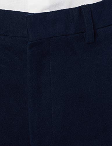 Marca Amazon - find. Pantalón de Traje Ajustado de Algodón Hombre, azul (marino), 42W / 32L, Label: 42W / 32L