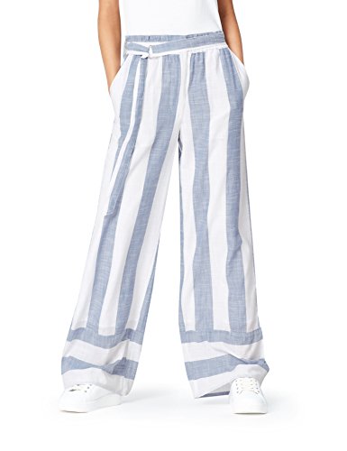 Marca Amazon - find. Pantalones de Rayas para Mujer, Azul (Ecru Blue), 46, Label: XXL