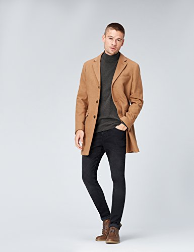 Marca Amazon - find. Roll Neck - Suéter Hombre, Gris (Mid Grey), S, Label: S