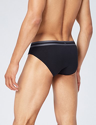 Marca Amazon - find. Slip para Hombre Y-Front, Pack de 5, Negro (Black X5), L, Label: L